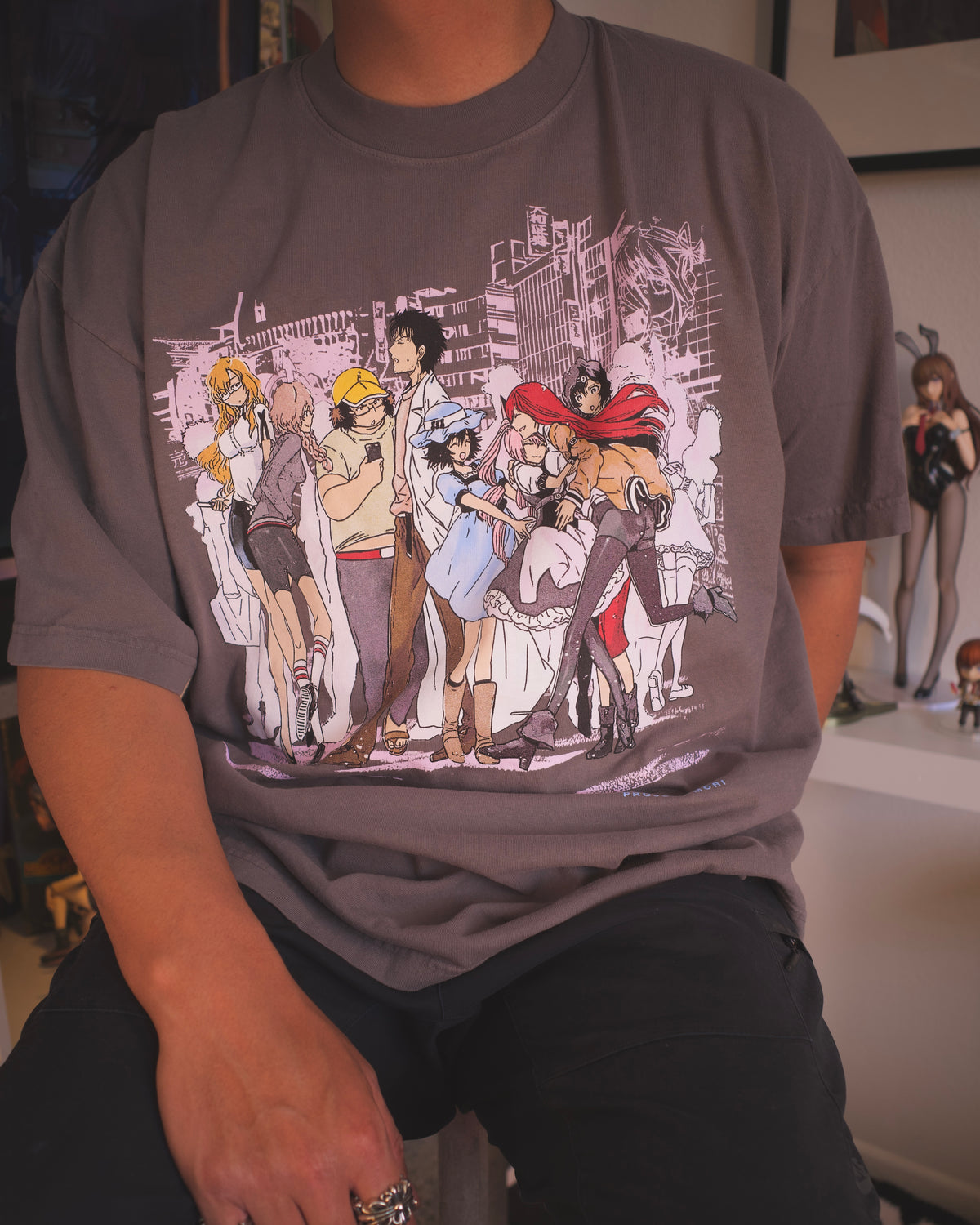 Steins;Gate tee (CHARCOAL)